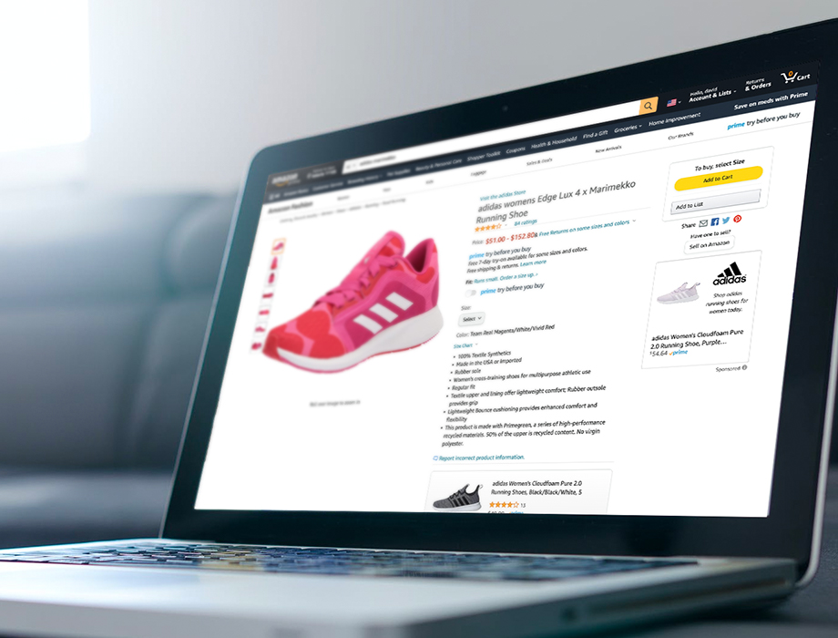 Amazon A+ Content design for adidas — product detail page by Iron Creative